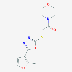 2-{[5-(2-Methylfuran-3-yl)-1,3,4-oxadiazol-2-yl]sulfanyl}-1-(morpholin-4-yl)ethanone