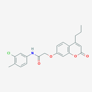 molecular formula C21H20ClNO4 B3540731 N-(3-chloro-4-methylphenyl)-2-[(2-oxo-4-propyl-2H-chromen-7-yl)oxy]acetamide 