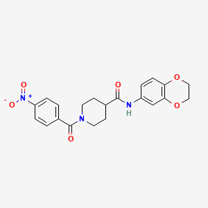 N-(2,3-dihydro-1,4-benzodioxin-6-yl)-1-(4-nitrobenzoyl)-4-piperidinecarboxamide