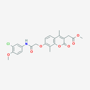 METHYL 2-(7-{[(3-CHLORO-4-METHOXYPHENYL)CARBAMOYL]METHOXY}-4,8-DIMETHYL-2-OXO-2H-CHROMEN-3-YL)ACETATE