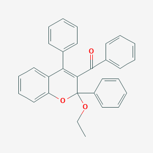 molecular formula C30H24O3 B035408 Ketone, 2-ethoxy-2,4-diphenyl-2H-1-benzopyran-3-yl phenyl CAS No. 19725-30-5