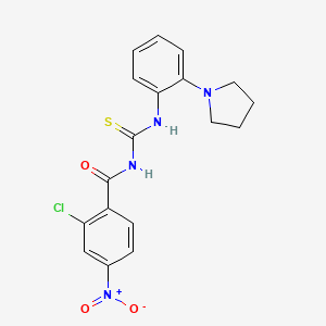 2-chloro-4-nitro-N-{[2-(pyrrolidin-1-yl)phenyl]carbamothioyl}benzamide