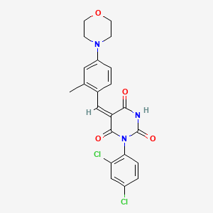 molecular formula C22H19Cl2N3O4 B3540839 (5E)-1-(2,4-dichlorophenyl)-5-[(2-methyl-4-morpholin-4-ylphenyl)methylidene]-1,3-diazinane-2,4,6-trione 