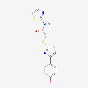 molecular formula C14H10FN3OS3 B354085 2-{[4-(4-fluorophenyl)-1,3-thiazol-2-yl]sulfanyl}-N-(1,3-thiazol-2-yl)acetamide CAS No. 879606-22-1