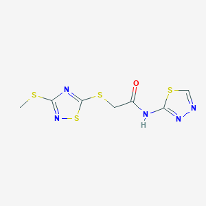 molecular formula C7H7N5OS4 B354087 2-{[3-(methylsulfanyl)-1,2,4-thiadiazol-5-yl]sulfanyl}-N-(1,3,4-thiadiazol-2-yl)acetamide CAS No. 876880-76-1