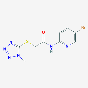 molecular formula C9H9BrN6OS B354089 N-(5-bromopyridin-2-yl)-2-(1-methyltetrazol-5-yl)sulfanylacetamide CAS No. 879606-39-0