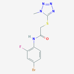 molecular formula C10H9BrFN5OS B354097 N-(4-bromo-2-fluorophenyl)-2-(1-methyltetrazol-5-yl)sulfanylacetamide CAS No. 380176-70-5