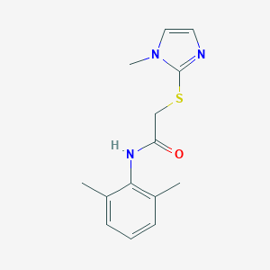 molecular formula C14H17N3OS B354104 N-(2,6-dimethylphenyl)-2-[(1-methyl-1H-imidazol-2-yl)sulfanyl]acetamide CAS No. 437729-03-8