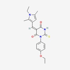 (5E)-1-(4-ethoxyphenyl)-5-[(1-ethyl-2,5-dimethyl-1H-pyrrol-3-yl)methylidene]-2-thioxodihydropyrimidine-4,6(1H,5H)-dione