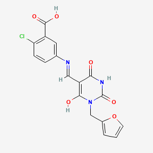 2-chloro-5-({[1-(2-furylmethyl)-2,4,6-trioxotetrahydro-5(2H)-pyrimidinylidene]methyl}amino)benzoic acid