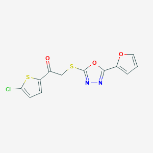 molecular formula C12H7ClN2O3S2 B354154 1-(5-Chloro-2-thienyl)-2-{[5-(2-furyl)-1,3,4-oxadiazol-2-yl]sulfanyl}ethanone CAS No. 1011914-89-8