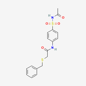 N-{4-[(ACETYLAMINO)SULFONYL]PHENYL}-2-(BENZYLSULFANYL)ACETAMIDE