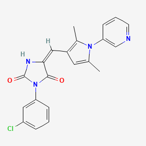 (5E)-3-(3-chlorophenyl)-5-{[2,5-dimethyl-1-(pyridin-3-yl)-1H-pyrrol-3-yl]methylidene}imidazolidine-2,4-dione