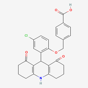 4-{[4-Chloro-2-(1,8-dioxo-1,2,3,4,5,6,7,8,9,10-decahydroacridin-9-yl)phenoxy]methyl}benzoic acid