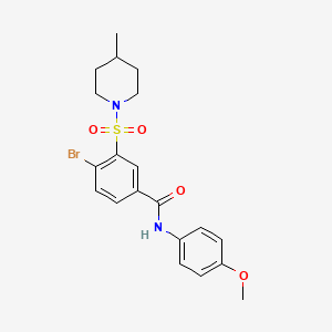 4-bromo-N-(4-methoxyphenyl)-3-(4-methylpiperidin-1-yl)sulfonylbenzamide