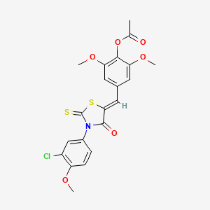 [4-[(Z)-[3-(3-chloro-4-methoxyphenyl)-4-oxo-2-sulfanylidene-1,3-thiazolidin-5-ylidene]methyl]-2,6-dimethoxyphenyl] acetate