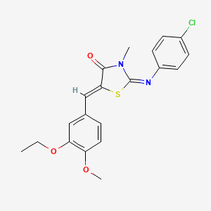 2-[(4-chlorophenyl)imino]-5-(3-ethoxy-4-methoxybenzylidene)-3-methyl-1,3-thiazolidin-4-one