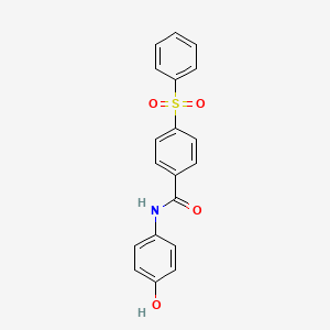 molecular formula C19H15NO4S B3541806 4-(benzenesulfonyl)-N-(4-hydroxyphenyl)benzamide 