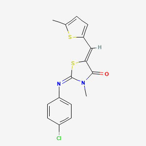 2-[(4-chlorophenyl)imino]-3-methyl-5-[(5-methyl-2-thienyl)methylene]-1,3-thiazolidin-4-one