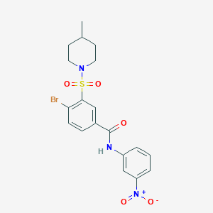 4-bromo-3-(4-methylpiperidin-1-yl)sulfonyl-N-(3-nitrophenyl)benzamide