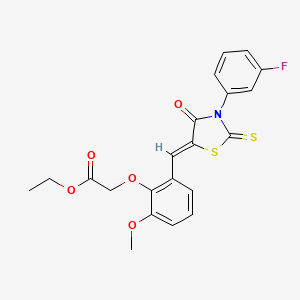 ethyl (2-{[3-(3-fluorophenyl)-4-oxo-2-thioxo-1,3-thiazolidin-5-ylidene]methyl}-6-methoxyphenoxy)acetate