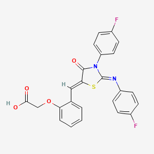 [2-({3-(4-fluorophenyl)-2-[(4-fluorophenyl)imino]-4-oxo-1,3-thiazolidin-5-ylidene}methyl)phenoxy]acetic acid