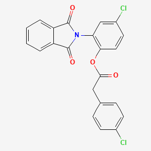 molecular formula C22H13Cl2NO4 B3542283 4-chloro-2-(1,3-dioxo-1,3-dihydro-2H-isoindol-2-yl)phenyl (4-chlorophenyl)acetate 