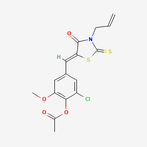 4-[(3-allyl-4-oxo-2-thioxo-1,3-thiazolidin-5-ylidene)methyl]-2-chloro-6-methoxyphenyl acetate