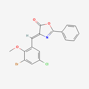 4-(3-bromo-5-chloro-2-methoxybenzylidene)-2-phenyl-1,3-oxazol-5(4H)-one