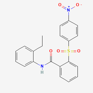 molecular formula C21H18N2O5S B3542342 N-(2-ethylphenyl)-2-[(4-nitrophenyl)sulfonyl]benzamide 