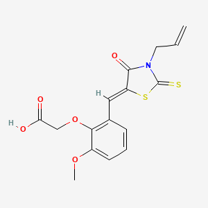 {2-[(3-allyl-4-oxo-2-thioxo-1,3-thiazolidin-5-ylidene)methyl]-6-methoxyphenoxy}acetic acid