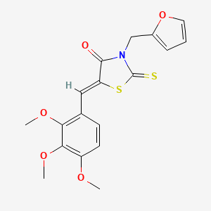 3-(2-furylmethyl)-2-thioxo-5-(2,3,4-trimethoxybenzylidene)-1,3-thiazolidin-4-one