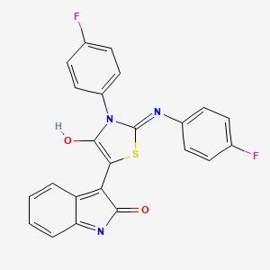 3-{3-(4-fluorophenyl)-2-[(4-fluorophenyl)imino]-4-oxo-1,3-thiazolidin-5-ylidene}-1,3-dihydro-2H-indol-2-one