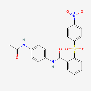 N-[4-(acetylamino)phenyl]-2-[(4-nitrophenyl)sulfonyl]benzamide