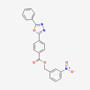 molecular formula C22H15N3O5 B3542508 3-nitrobenzyl 4-(5-phenyl-1,3,4-oxadiazol-2-yl)benzoate 