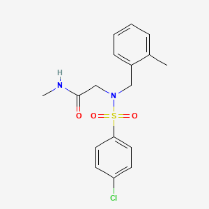 molecular formula C17H19ClN2O3S B3542522 2-[(4-chlorophenyl)sulfonyl-[(2-methylphenyl)methyl]amino]-N-methylacetamide 