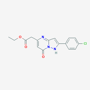 molecular formula C16H14ClN3O3 B354253 Ethyl [2-(4-chlorophenyl)-7-hydroxypyrazolo[1,5-a]pyrimidin-5-yl]acetate CAS No. 862676-80-0