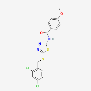 N-{5-[(2,4-dichlorobenzyl)thio]-1,3,4-thiadiazol-2-yl}-4-methoxybenzamide