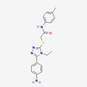 2-{[5-(4-aminophenyl)-4-ethyl-4H-1,2,4-triazol-3-yl]sulfanyl}-N-(4-methylphenyl)acetamide