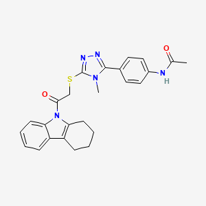 N-[4-(4-methyl-5-{[2-oxo-2-(1,2,3,4-tetrahydro-9H-carbazol-9-yl)ethyl]thio}-4H-1,2,4-triazol-3-yl)phenyl]acetamide