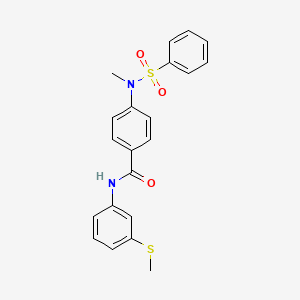 molecular formula C21H20N2O3S2 B3542650 4-[methyl(phenylsulfonyl)amino]-N-[3-(methylthio)phenyl]benzamide 