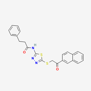 N-(5-{[2-(naphthalen-2-yl)-2-oxoethyl]sulfanyl}-1,3,4-thiadiazol-2-yl)-3-phenylpropanamide