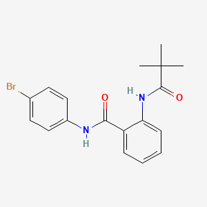 molecular formula C18H19BrN2O2 B3542703 N-(4-bromophenyl)-2-(2,2-dimethylpropanoylamino)benzamide 