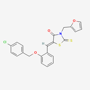 5-{2-[(4-chlorobenzyl)oxy]benzylidene}-3-(2-furylmethyl)-2-thioxo-1,3-thiazolidin-4-one