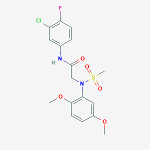 N~1~-(3-chloro-4-fluorophenyl)-N~2~-(2,5-dimethoxyphenyl)-N~2~-(methylsulfonyl)glycinamide