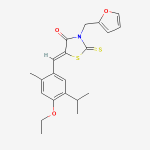 5-(4-ethoxy-5-isopropyl-2-methylbenzylidene)-3-(2-furylmethyl)-2-thioxo-1,3-thiazolidin-4-one