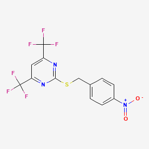 2-[(4-Nitrophenyl)methylsulfanyl]-4,6-bis(trifluoromethyl)pyrimidine