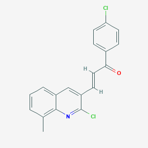 3-(2-Chloro-8-methyl-3-quinolinyl)-1-(4-chlorophenyl)-2-propen-1-one