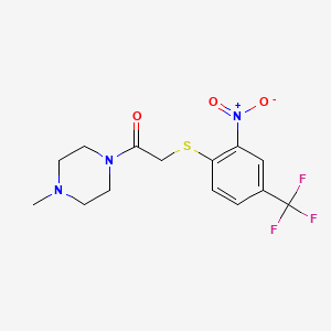 1-methyl-4-({[2-nitro-4-(trifluoromethyl)phenyl]thio}acetyl)piperazine