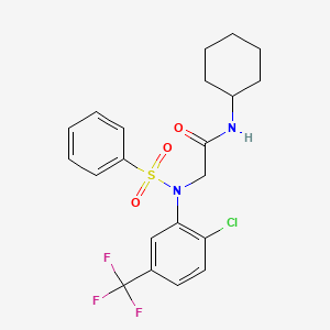 2-{N-[2-Chloro-5-(trifluoromethyl)phenyl]benzenesulfonamido}-N-cyclohexylacetamide